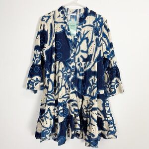 Loowie 02EMB Cotton Navy English Eyelet Dress Cover Up Womens One Size OS NWT